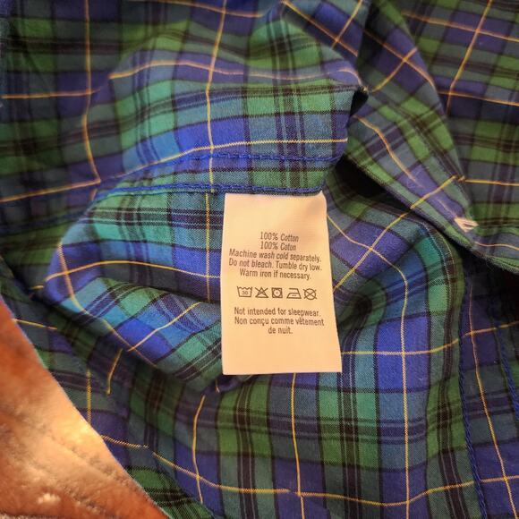 New janie and jack blue plaid baby button down shirt 3-6 months - Picture 5 of 5
